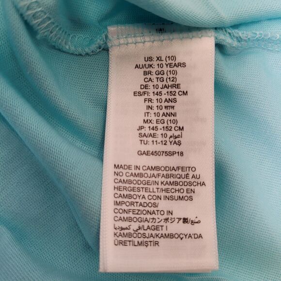 Amazon Girls Short-Sleeve T-Shirts Crew Neck Aqua Top Size X-Large(10) - Picture 5 of 7